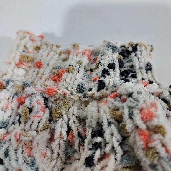 Jessica Simpson White Confetti Multi-Color Cropped Knit Sweater Ribbed Cuff Larg - Picture 11 of 14